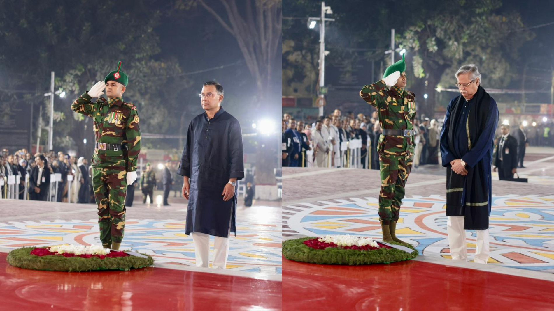 একুশের প্রথম প্রহরে শহীদ মিনারে রাষ্ট্রপতি ও প্রধানমন্ত্রীর শ্রদ্ধা